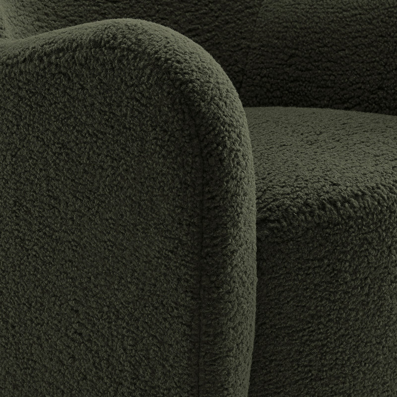 Montrose Wingback Sherpa Swivel Accent Chair, Fern Polyester Blend