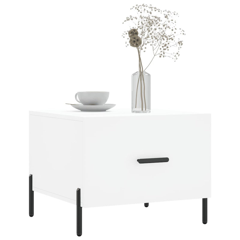 Four Leg Coffee Table with Storage, white