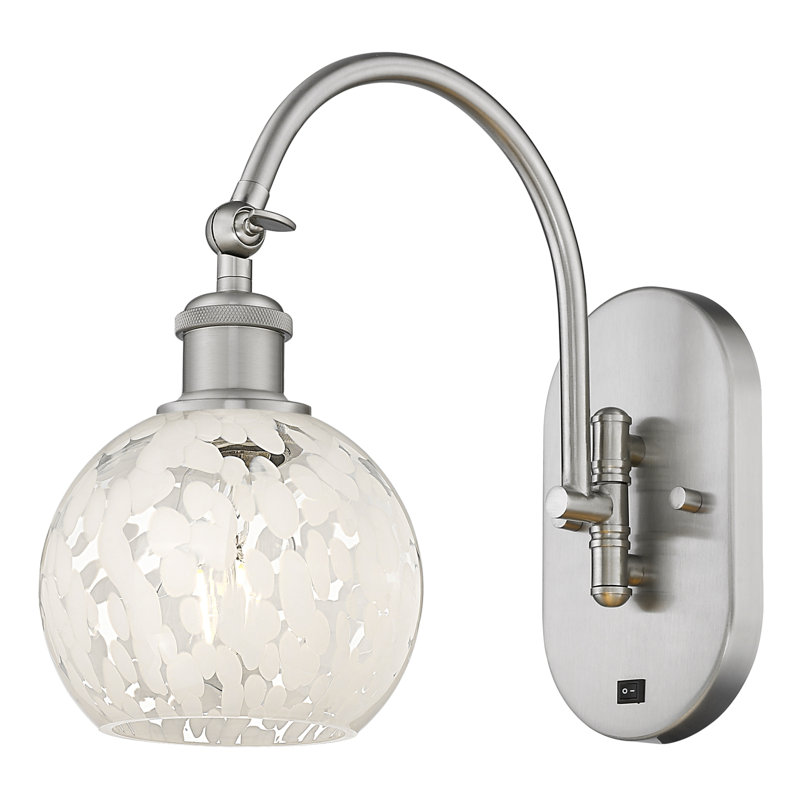 Benafield Steel Armed Sconce, 11.5" H x 6" W x 12.5" D, Satin Nickel