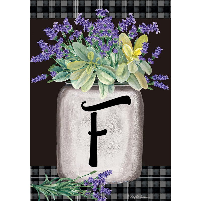 Drapeau de jardin ferme monogramme lettre F