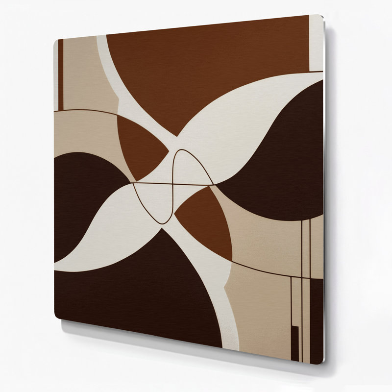 Minimalisme 99, art mural en métal beige, H 32 po x l 32 po