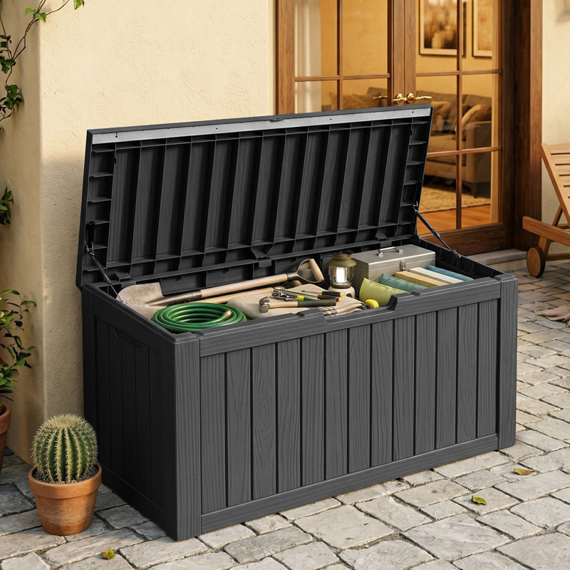 80 Gallons Water Resistant Resin Lockable Deck Box