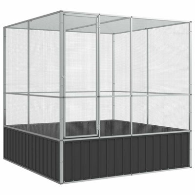 Cage d'extérieur aviaire en acier galvanisé verrouillable