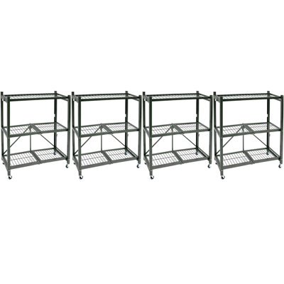 35.4'' W Metal Shelving Unit with Wheels
