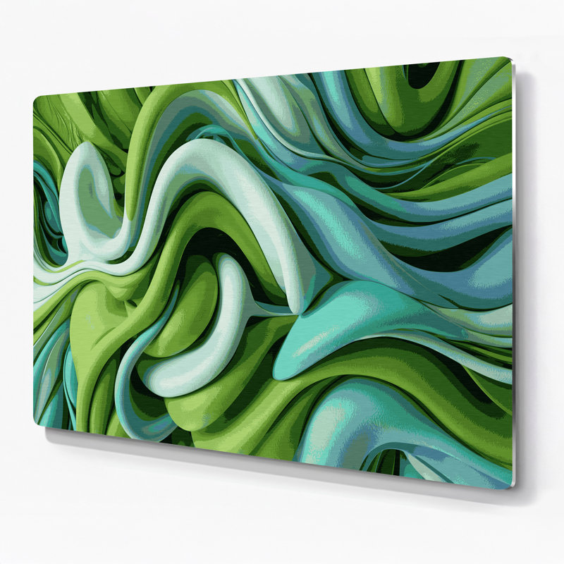 «Biomorphic Abstraction 48», art mural en métal vert, H 16 po x l 20 po