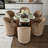 Set Of 6 Upholstered Kitchen & Dining Room Barrel Chair, Mid Century Modern Round Velvet Dining Chair, 360 Degree Swivel Comfy Armless Accent Makeup Vanity Side Chair for Bedroom Living Room-1441749524-1441749521