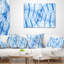 Grille bleue avec motif de fleur fractale - coussin imprimé abstrait