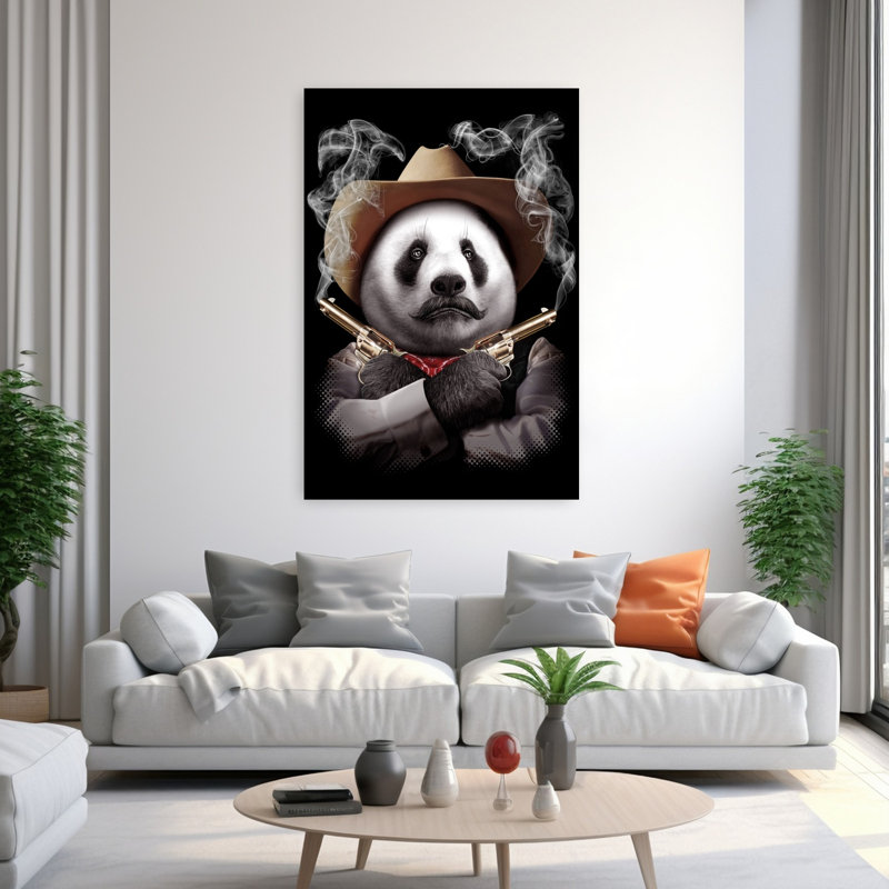 panda crossgun Contemporary Bear Dog Panda Forest Wall Art Print 1 Piece Wrapped Canvas Wall Art, 152.4cm H x 101.6cm W