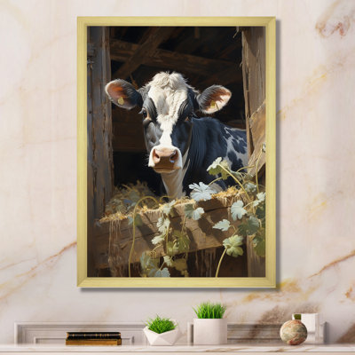 Damalis Cow Rustic Charm I - Cow Wall Art