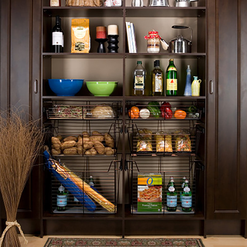 Rev-A-Shelf Sidelines Pullout Closet Storage Basket, Bronze, 20" H x 33" W x 10" D