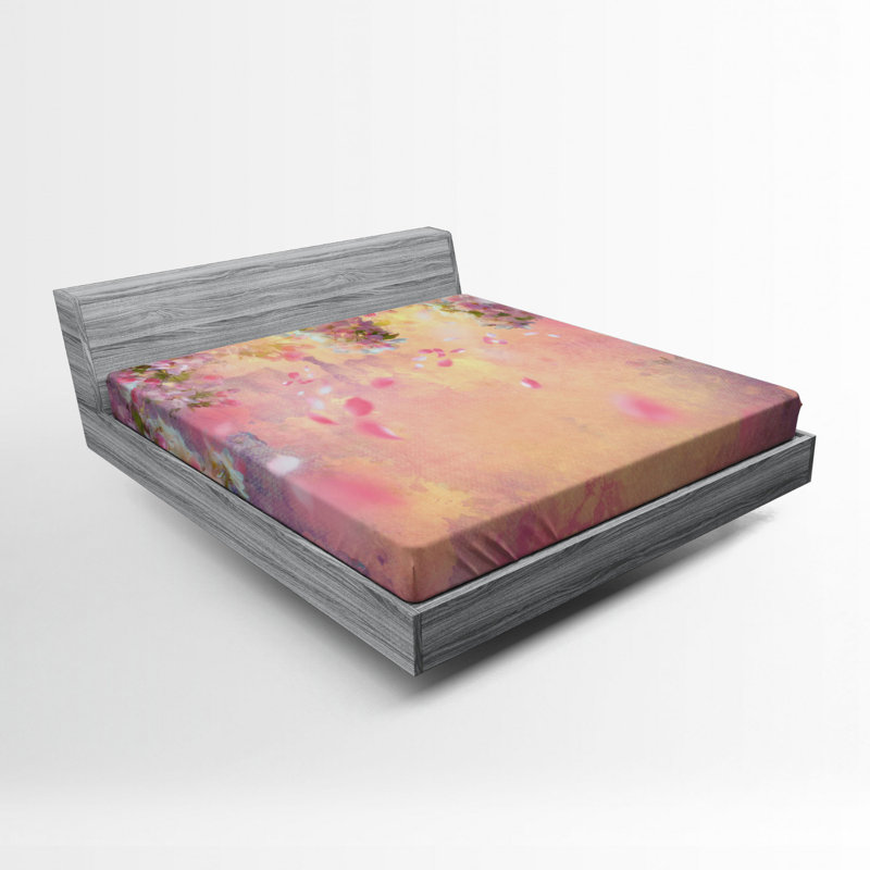 Microfiber Floral Fitted Sheet, Full Fitted Sheet