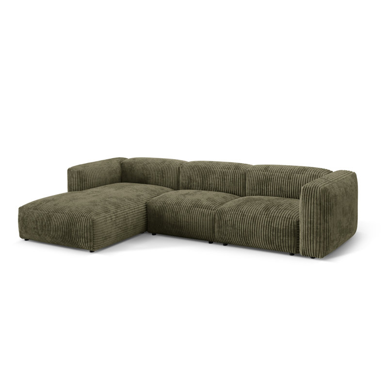 Betsayda 3 Seater Corner Sofa , Moss Green