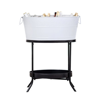 Hammered Beverage Tub with Stand