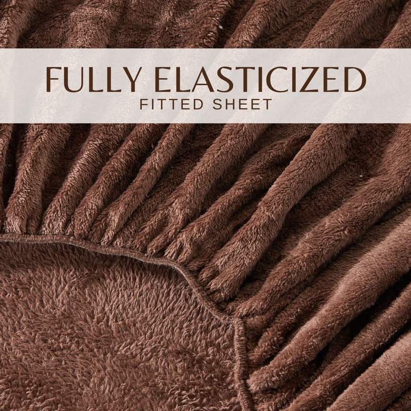 Ultra Soft Micro Plush Velvet Solid Sheet Sets, Chocolate Brown, King Sheet w/ 1 Fitted Sheet&2 Pillowcases