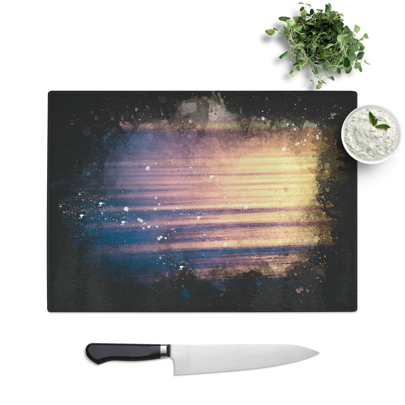 Tempered Glass Calming Ocean Chopping Board, 20 cm x 28.5 cm