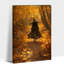 Art d'Halloween sur toile, sorcière et citrouille d'automne