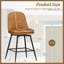 Tabouret de bar pivotant Pu - brun