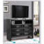 Commode multimédia Marilla G1500-TV2, rangement durable et élégant pour chambres à coucher modernes, noir