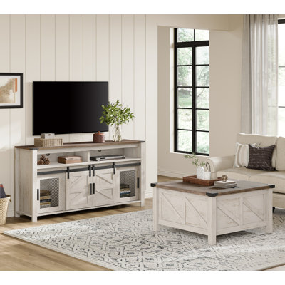 Allyssa 2 Piece Farmhouse Coffee Table Set