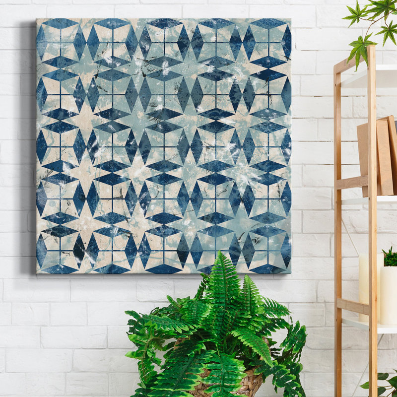 «Tile-Dye II», reproduction encadrée de qualité supérieure - prête à être accrochée, H 10 po x l 10 po x P 1 po, Pas de tapis