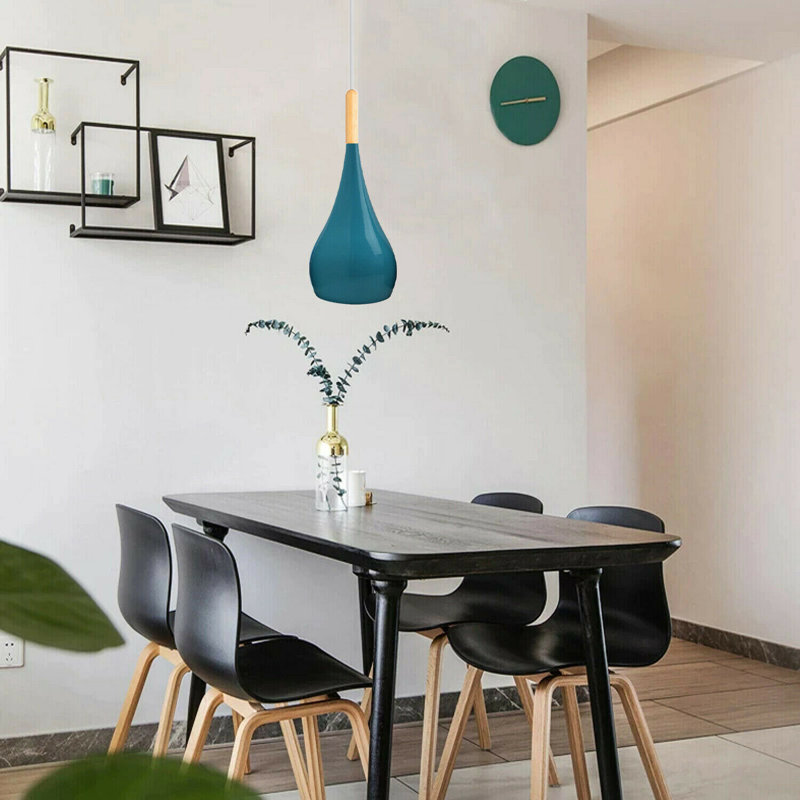 Byrd 1 - Light White Pendant, Cyan Blue