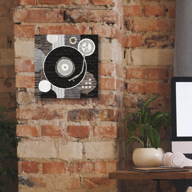 «Rock N Roll Album Neutral» par Michael Mullan, art mural sur toile, H 12 po x l 12 po x P 0,75 po