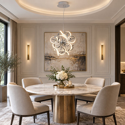 Modern LED Chrome Sputnik Pendant