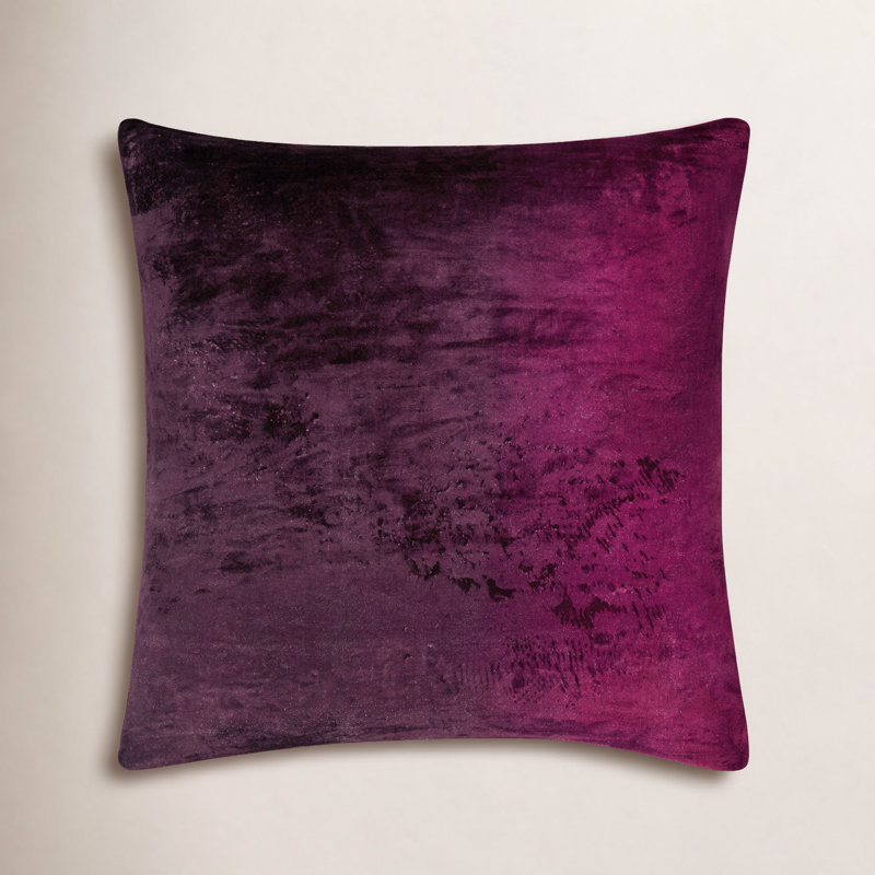 Theodosia 100% Viscose Throw Pillow, Dark Plum, 18" x 18", Polyester/Polyfill