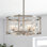 Luminaire suspendu moderne à 4 lumières avec abat-jour en nickel brossé à hauteur réglable pour cuisine, salle à manger et chambre à coucher