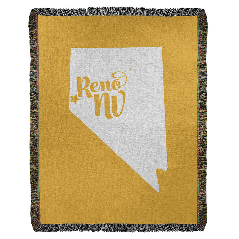 Jeté en coton tissé reno nevada, l 37 po x L 52 po, Jaune