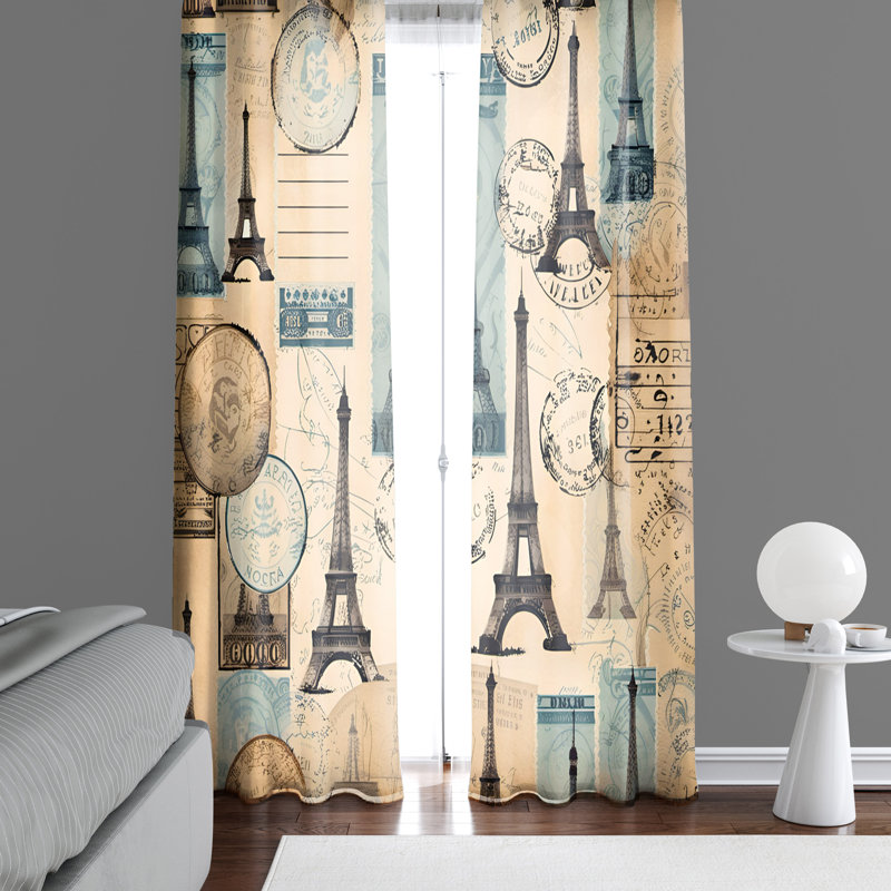 Paire de rideaux semi-transparents en polyester Chaunte, L 40 po x L 82 po