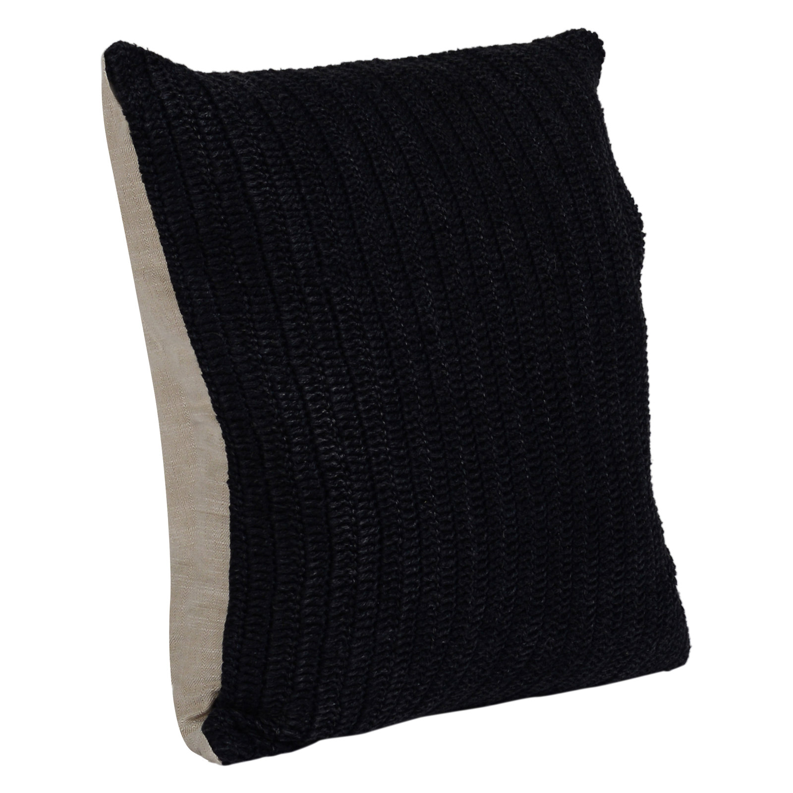 Rowan 22" x 22" Cotton Throw Pillow, Black