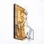 Accessoire décoratif mural en bois, 39 x 1,2 x 19,7 po | 50% bois (0,8 po d'épaisseur), 50% métal (0,06 po d'épaisseur) | Finition noire et noyer clair | Art mural unique avec dispositif de suspension, parfait pour la décoration intérieure