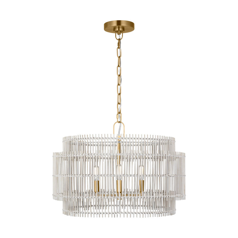 Elio Medium Hanging Shade, Burnished Brass, 16" H x 23" W x 23" D