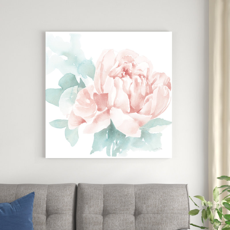 Poétique en fleurs I rose, H 36 po x l 36 po x P 1,25 po