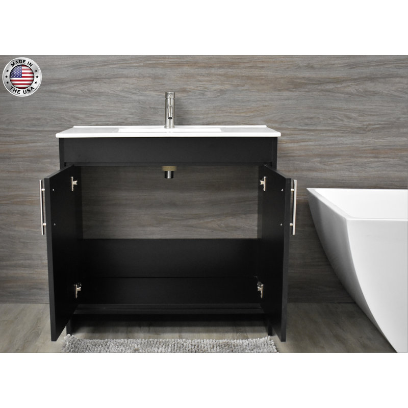 Ensemble de meuble-lavabo simple 36" Amrooti, Noir