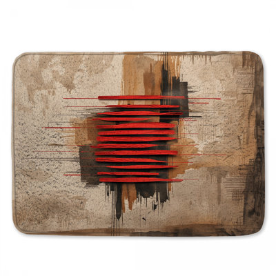 Tapis rouge pour salle de bain