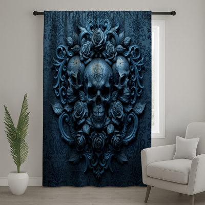 Rideaux et voilages Skulls With Roses