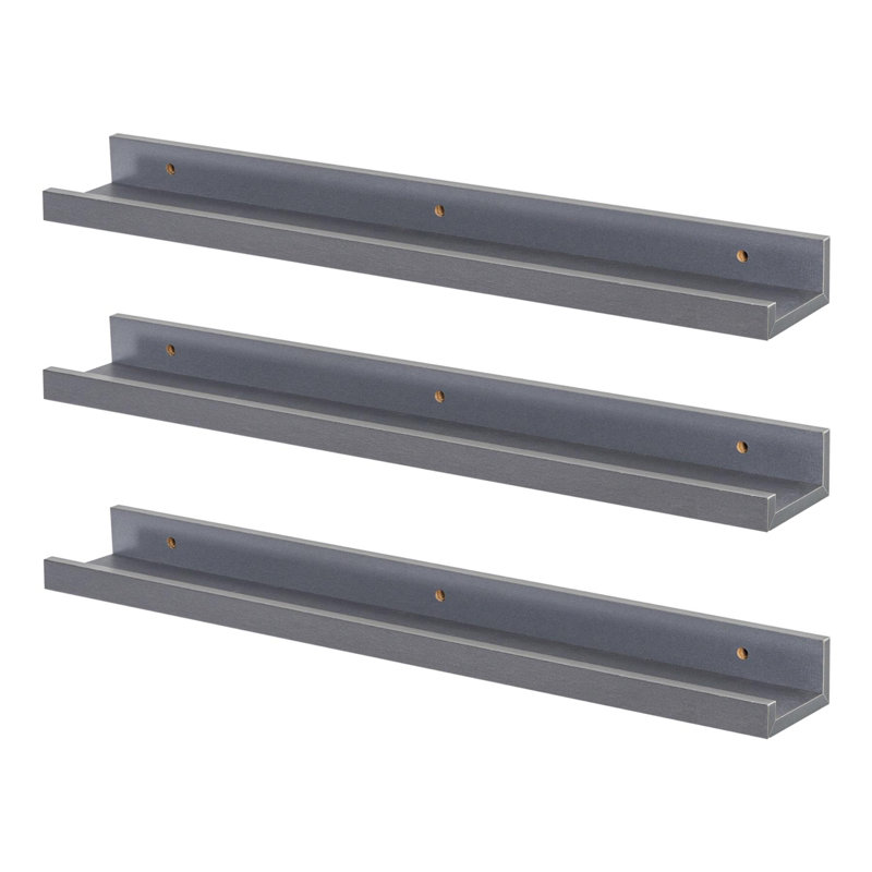Floating Picture Ledge Wall Shelves, Grey, 4.5cm H x 56cm W x 8.5cm D
