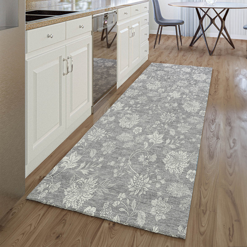 Premium Machine Washable Prisco Gray Rug, Runner 2'3" x 7'6"