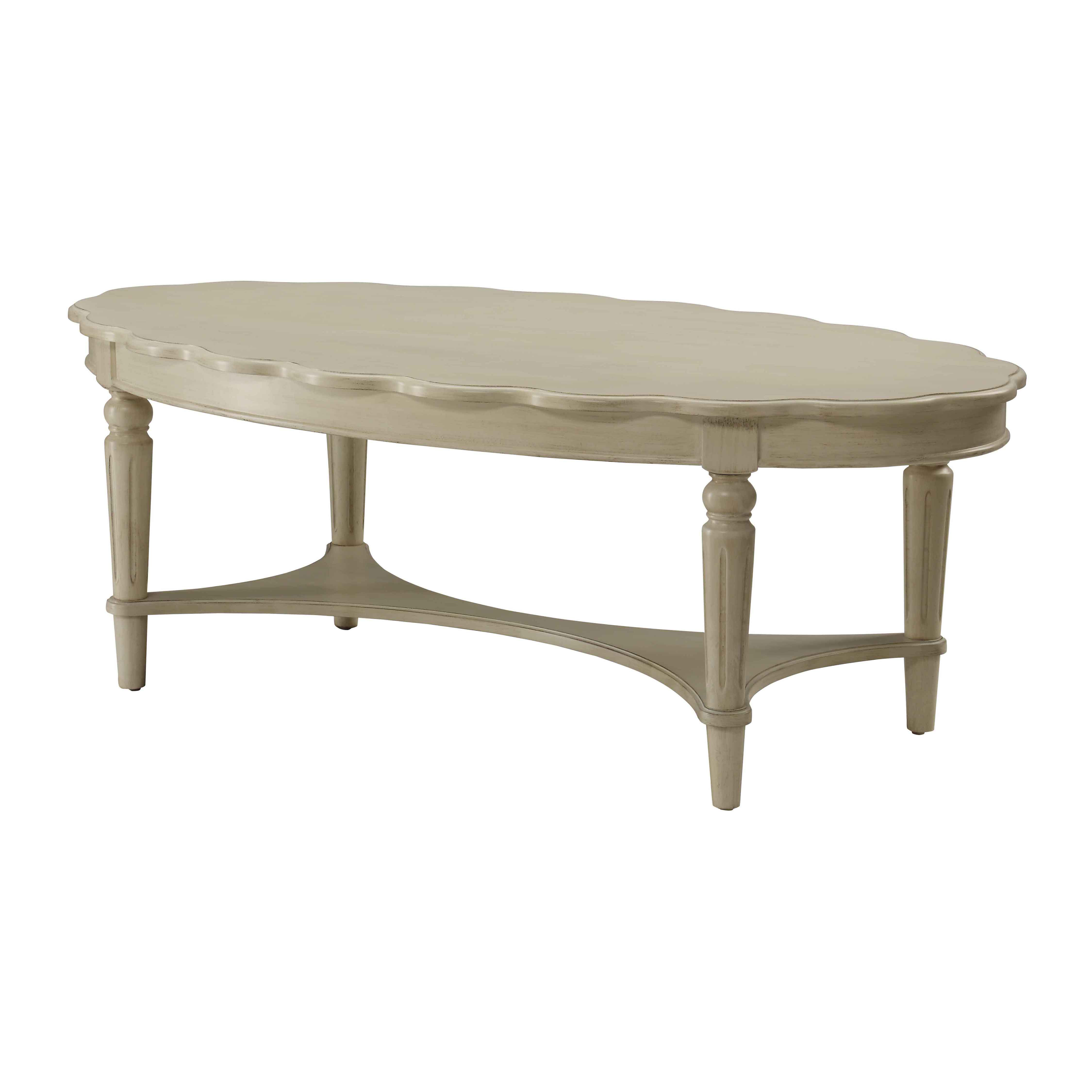 Alcott Hill® Philomena Oval Coffee Table in Antique White | Wayfair