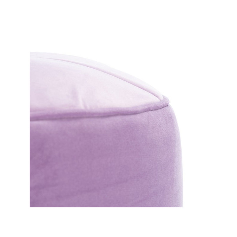 Kees 53.34cm Wide Velvet Tufted Round Solid Colour Pouffe Ottoman, Lilac