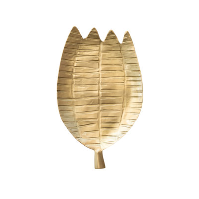 Plat à bibelot en forme de feuille en laiton (chacun peut varier)