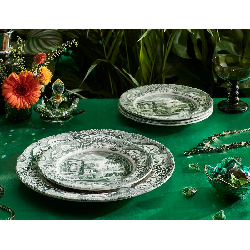 Heritage Green Italian 10.5" Dinner Plates, Set of 4