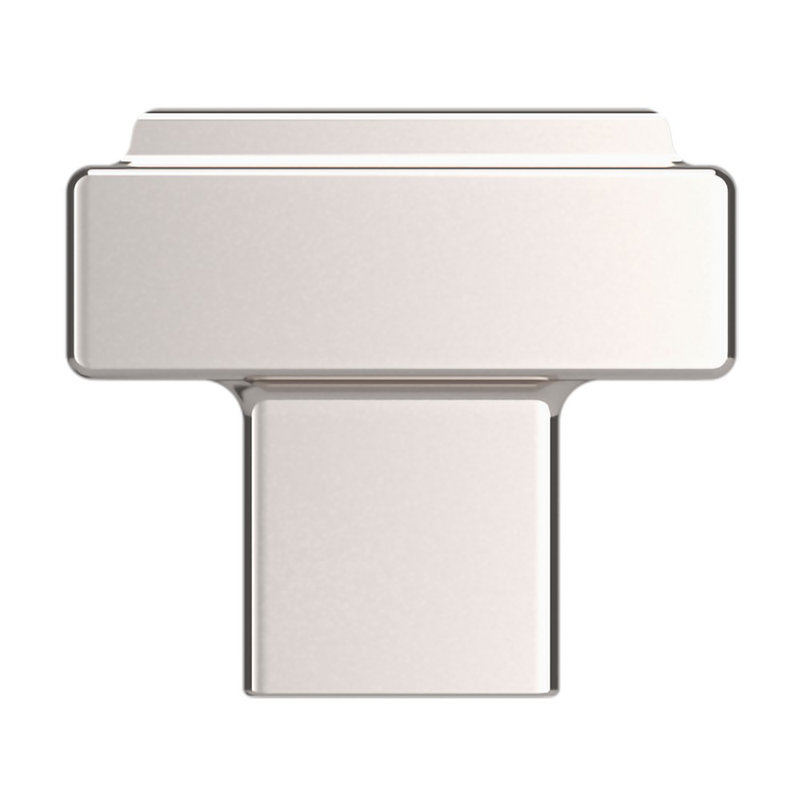 4425 Rectangle Raised Knob, Polished Nickel