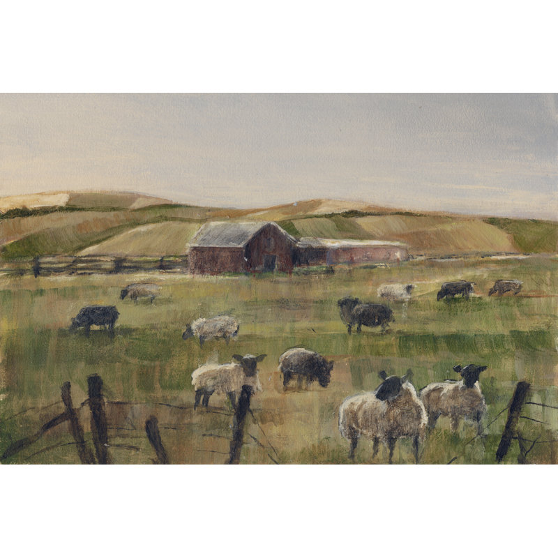 " Grazing Sheep II " by Ethan Harper Painting Print, 20" H x 30" W x 1.25" D