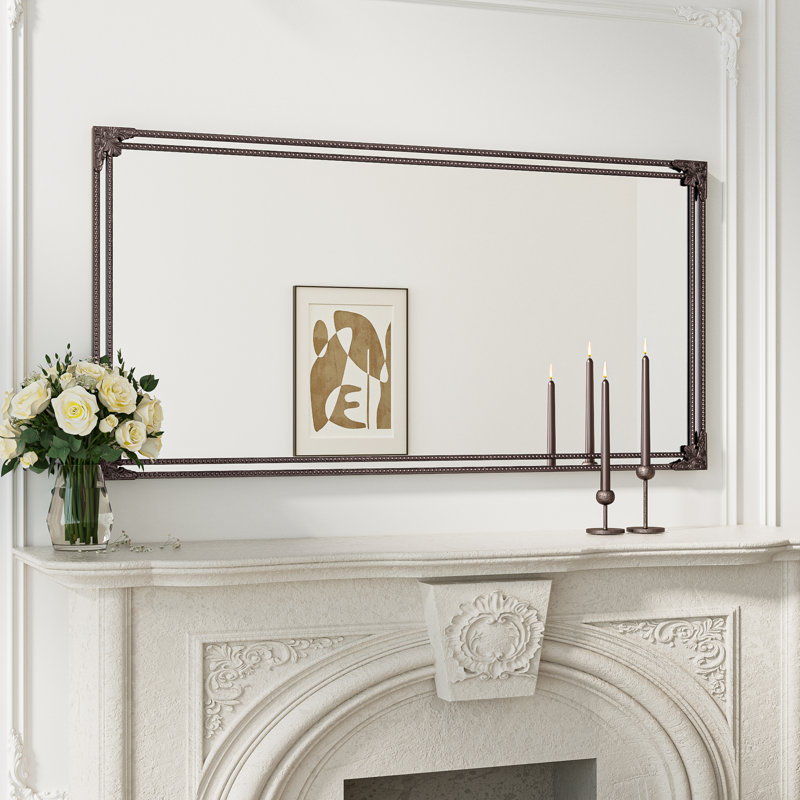 Berrilee Rectangle Decorative Wall Accent Mirror, 60" x 30", Antique Bronze