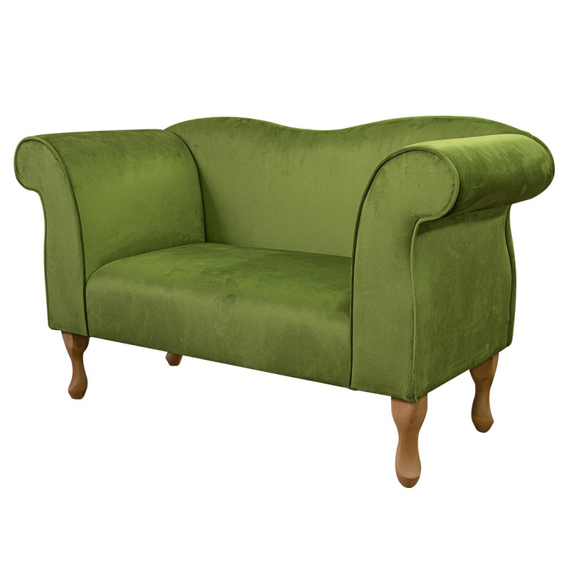 Olive Green Velvet Chaise Sofa
