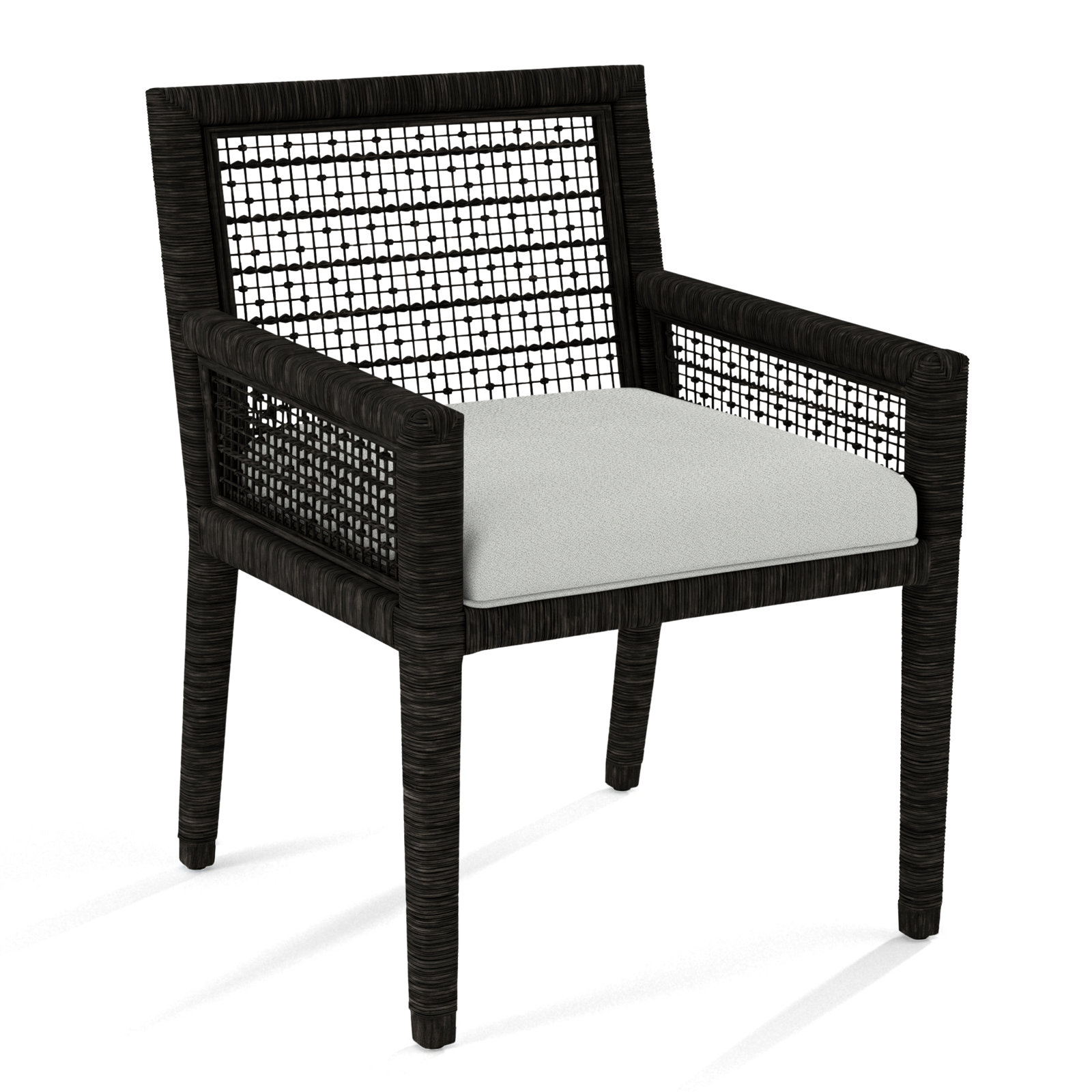 Glinda Dining Armchair, Gray Sugar Performance; 0863-84, Antique Black