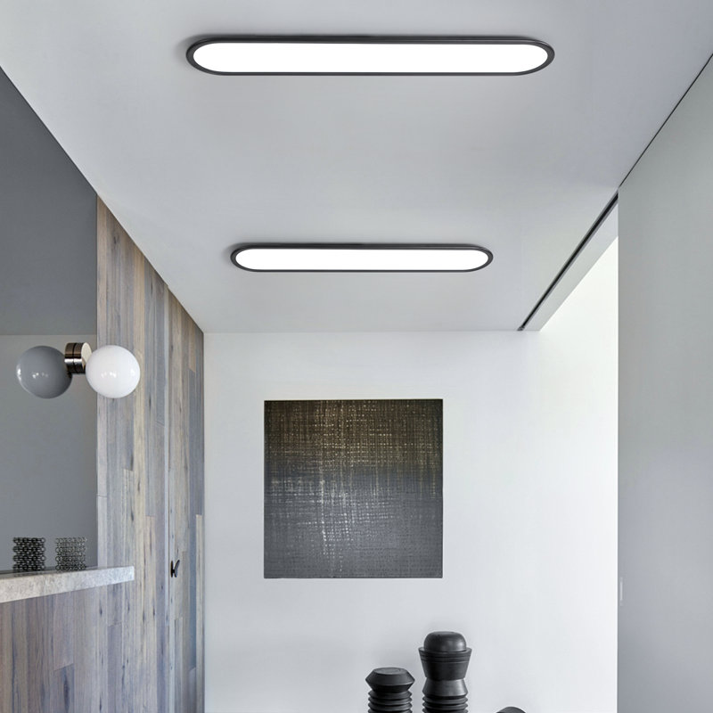 Gracious 1-Light LED Flush Mount, 4cm H x 120cm W x 20cm D, Black